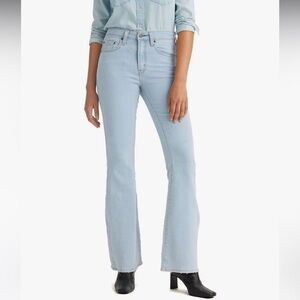 Levi's 726 High Rise Flare Jeans in Light Blue